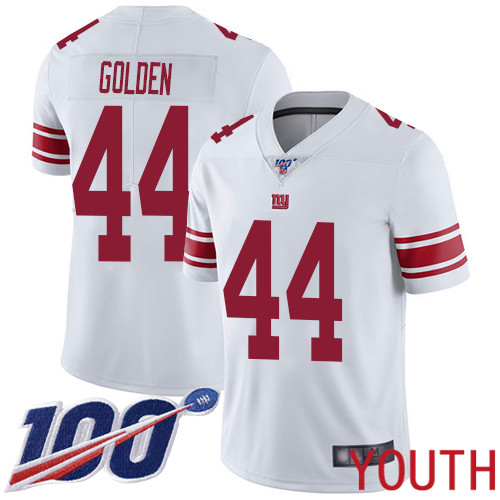 Youth New York Giants 44 Markus Golden White Vapor Untouchable Limited Player 100th Season Football NFL Jersey